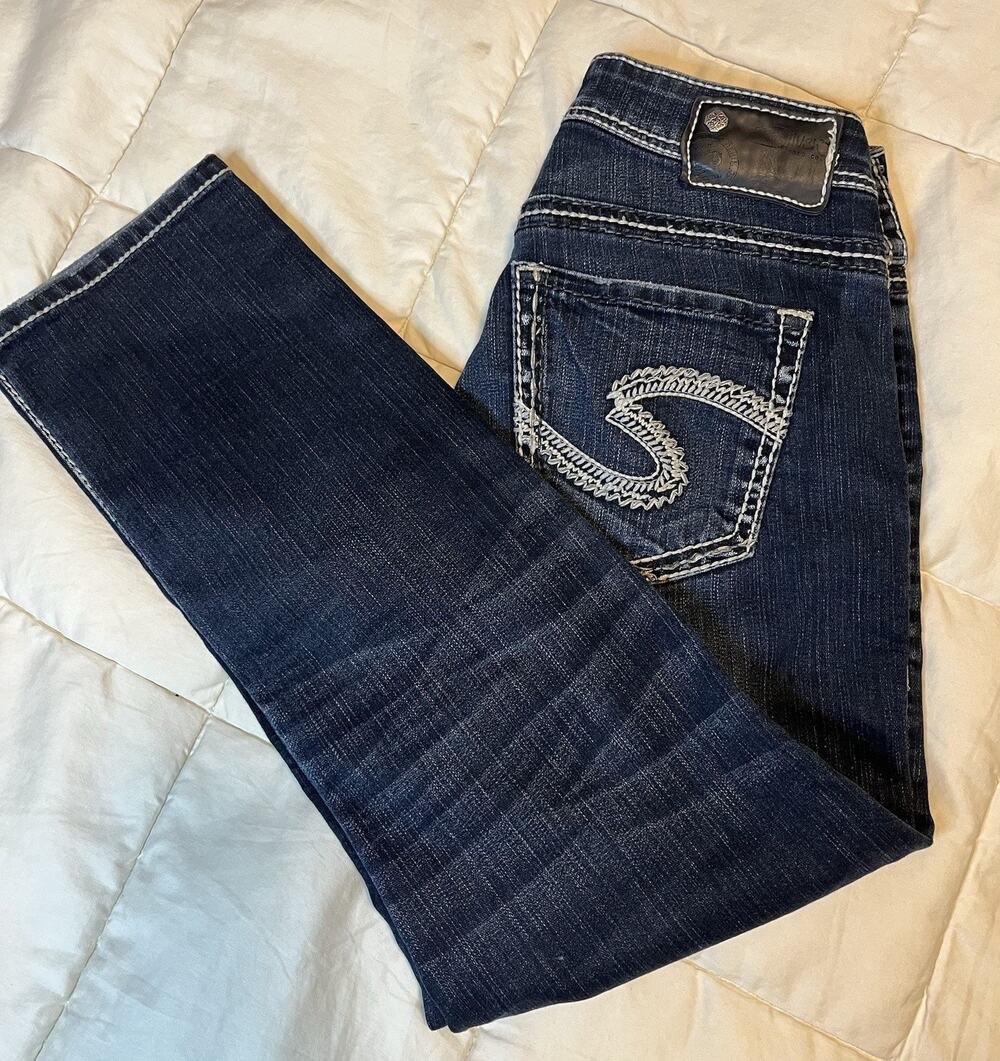 Silver Jeans Suki High Capri Womens Size W27/L24 Dark Wash Denim Stretch